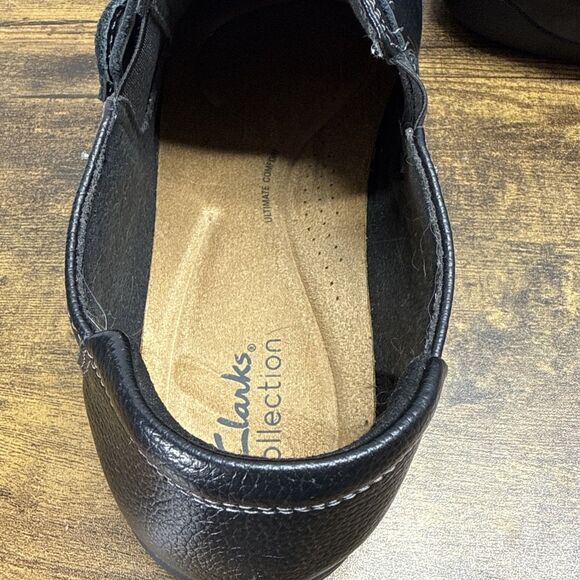 Clarks Women's Cheyn Madi Slip-On Black Leather Loafers Shoes Size 11 - Picture 13 of 15